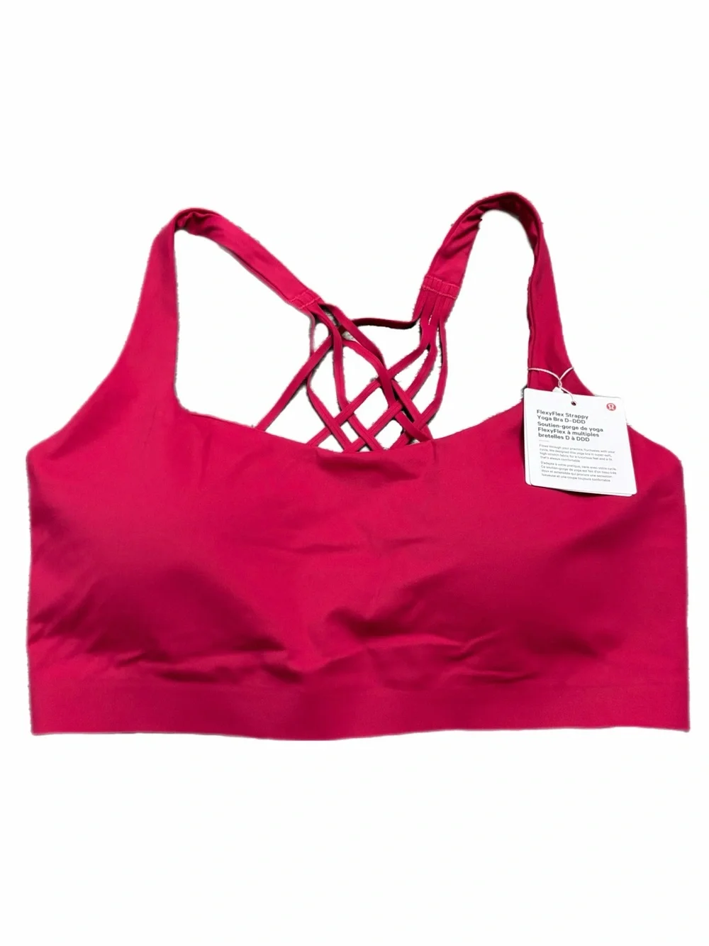 NWT Lululemon FlexyFlex Yoga Bra *Light Support, D-DDD Cups (Calypso Pink) L/XL